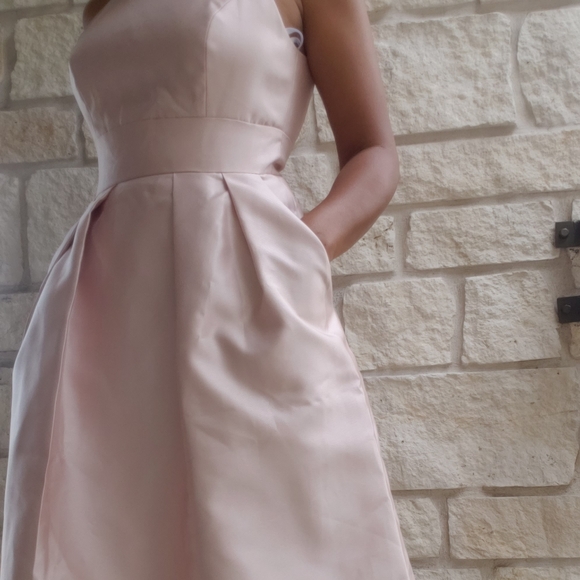 ALFRED SUNG  Jewel Neck Satin Cocktail Dress - Picture 4 of 10